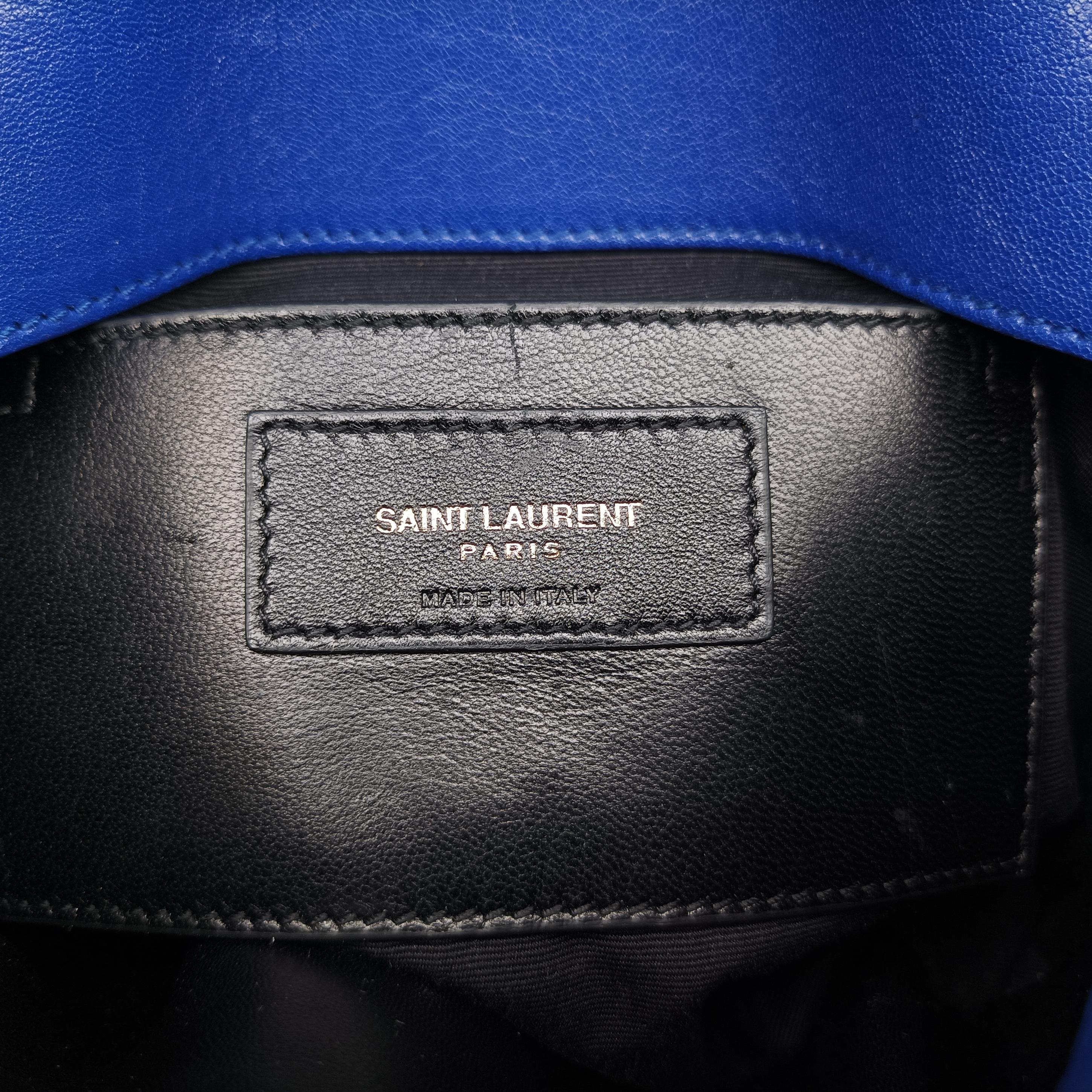 Pre-owned Yves Saint Laurent COLLEGE Blue leather 428056 shoulderbag | stylenewstar