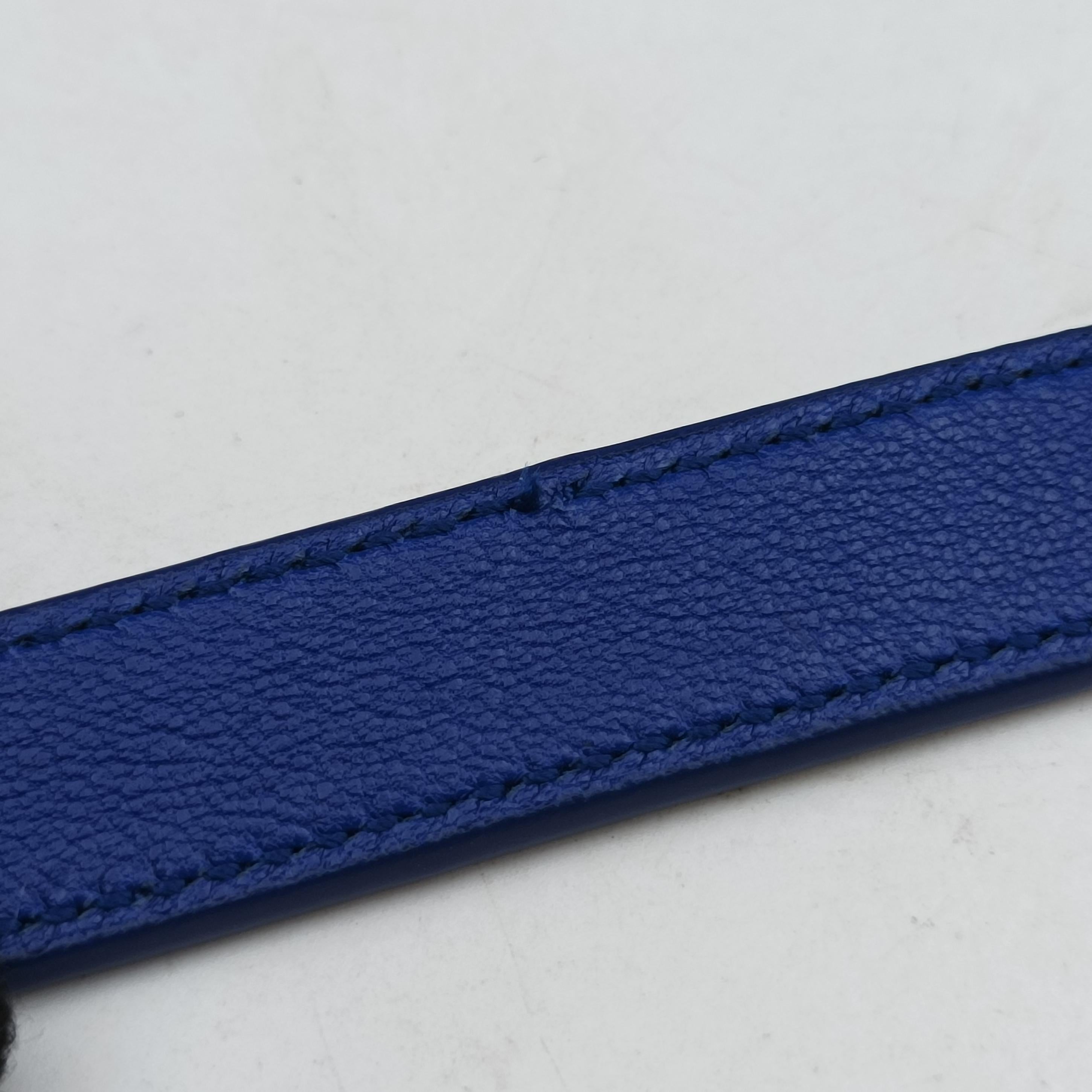 Pre-owned Yves Saint Laurent COLLEGE Blue leather 428056 shoulderbag | stylenewstar