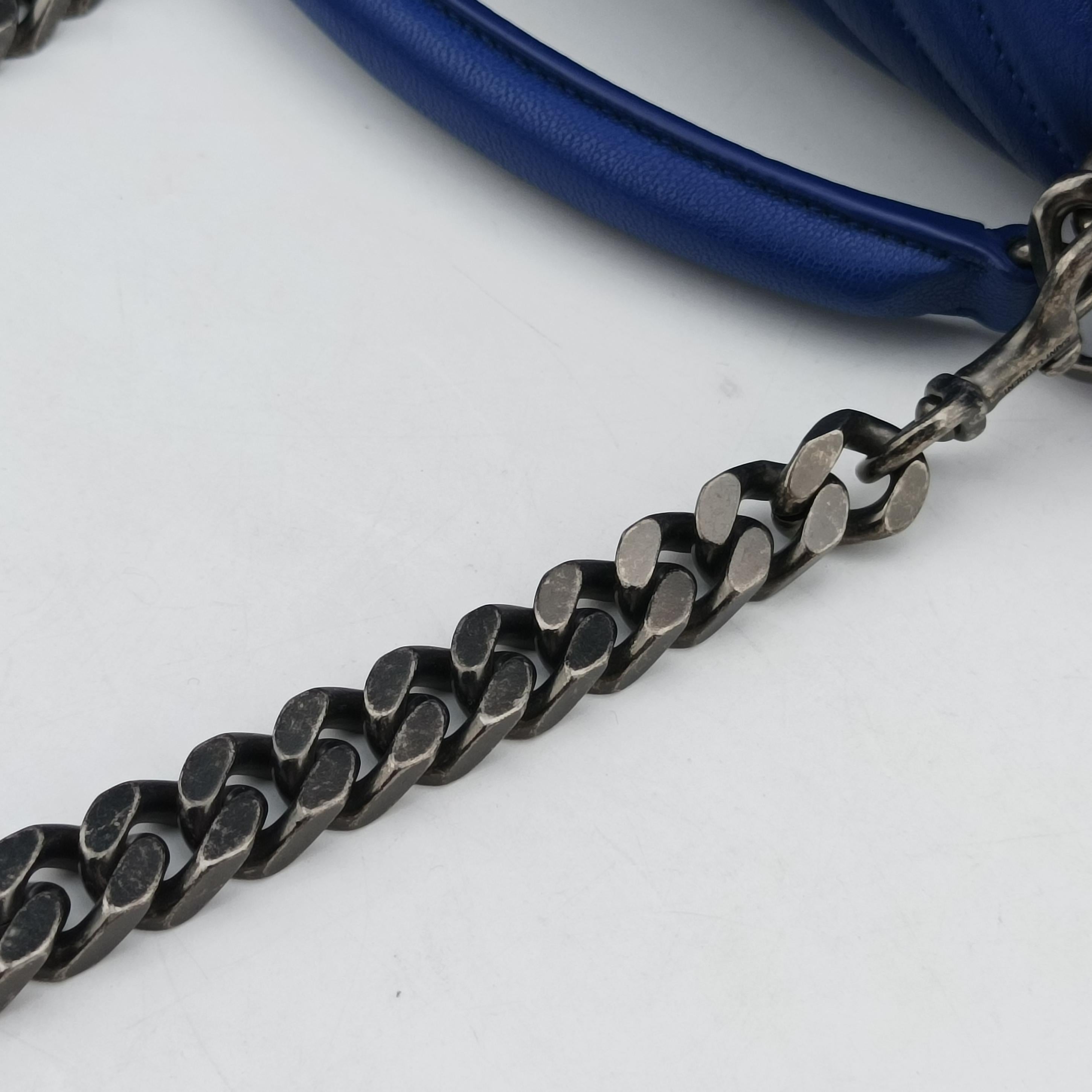 Pre-owned Yves Saint Laurent COLLEGE Blue leather 428056 shoulderbag | stylenewstar