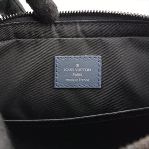 Pre-owned Louis Vuitton Duo Messenger Navy×Blue Monogram Shadow Leather M45730 shoulderbag | stylenewstar