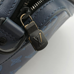 Pre-owned Louis Vuitton Duo Messenger Navy×Blue Monogram Shadow Leather M45730 shoulderbag | stylenewstar