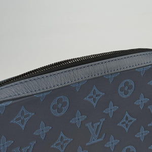 Pre-owned Louis Vuitton Duo Messenger Navy×Blue Monogram Shadow Leather M45730 shoulderbag | stylenewstar
