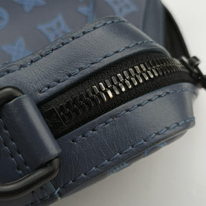 Pre-owned Louis Vuitton Duo Messenger Navy×Blue Monogram Shadow Leather M45730 shoulderbag | stylenewstar