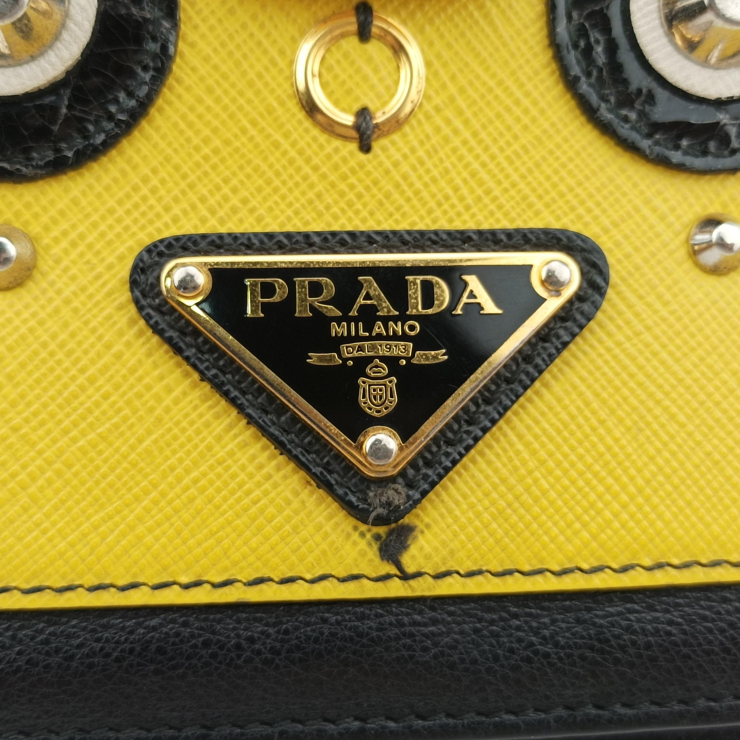 Secondhand Prada Robot Flap Black×Multicolour Leather 1BD055 shoulderbag | stylenewstar