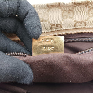 Pre-owned Gucci GG Canvas Sherry Line Beige canvas 131230 handbag | stylenewstar