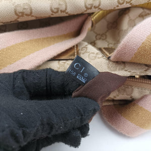 Pre-owned Gucci GG Canvas Sherry Line Beige canvas 131230 handbag | stylenewstar