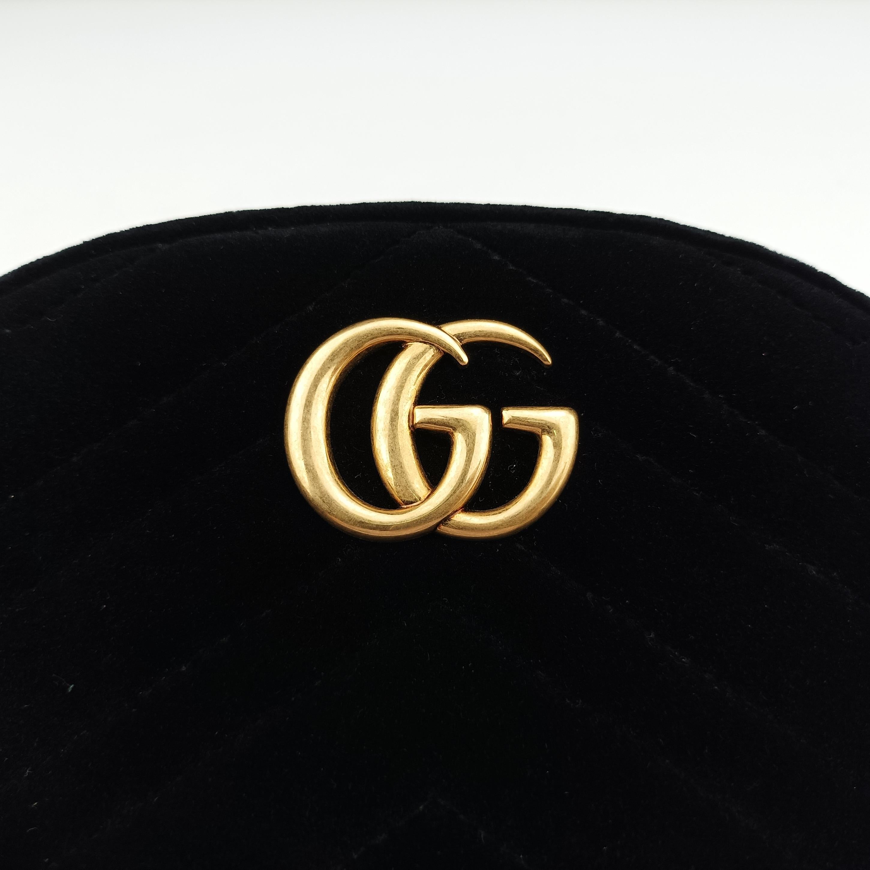 Vintage Gucci GG Marmont Black velour 476434 bum bag/waist bag | stylenewstar