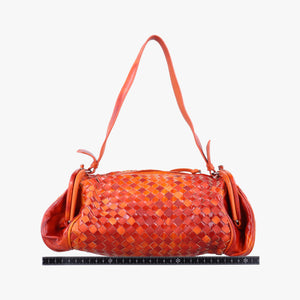 Pre-owned Bottega Veneta Intrecciato Orange Patent  shoulderbag | stylenewstar