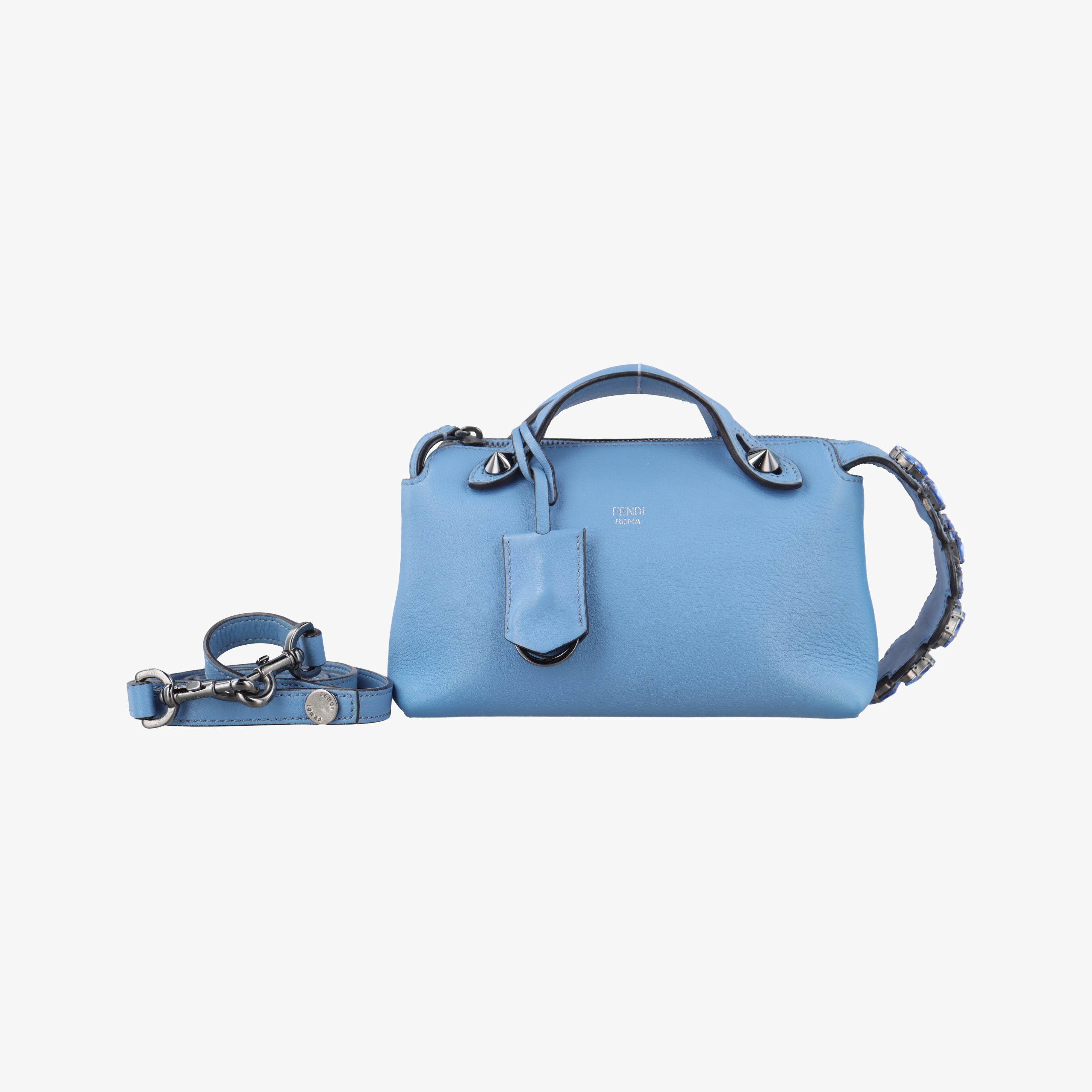 Pre-owned Fendi By the Way Blue Leather 8BL133 shoulderbag | stylenewstar