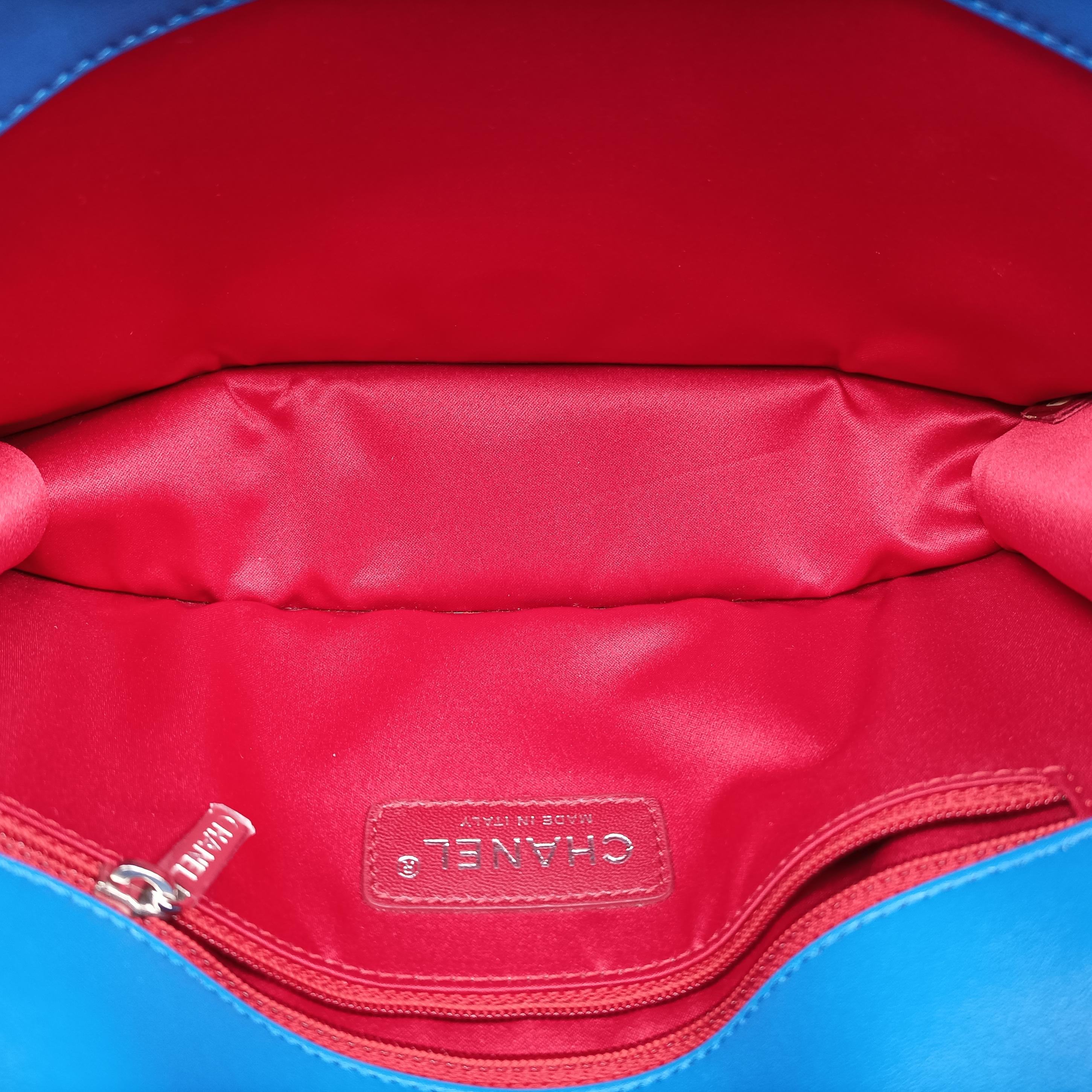 Pre-owned Chanel Lipstick Blue Enamel A66936 shoulderbag | stylenewstar