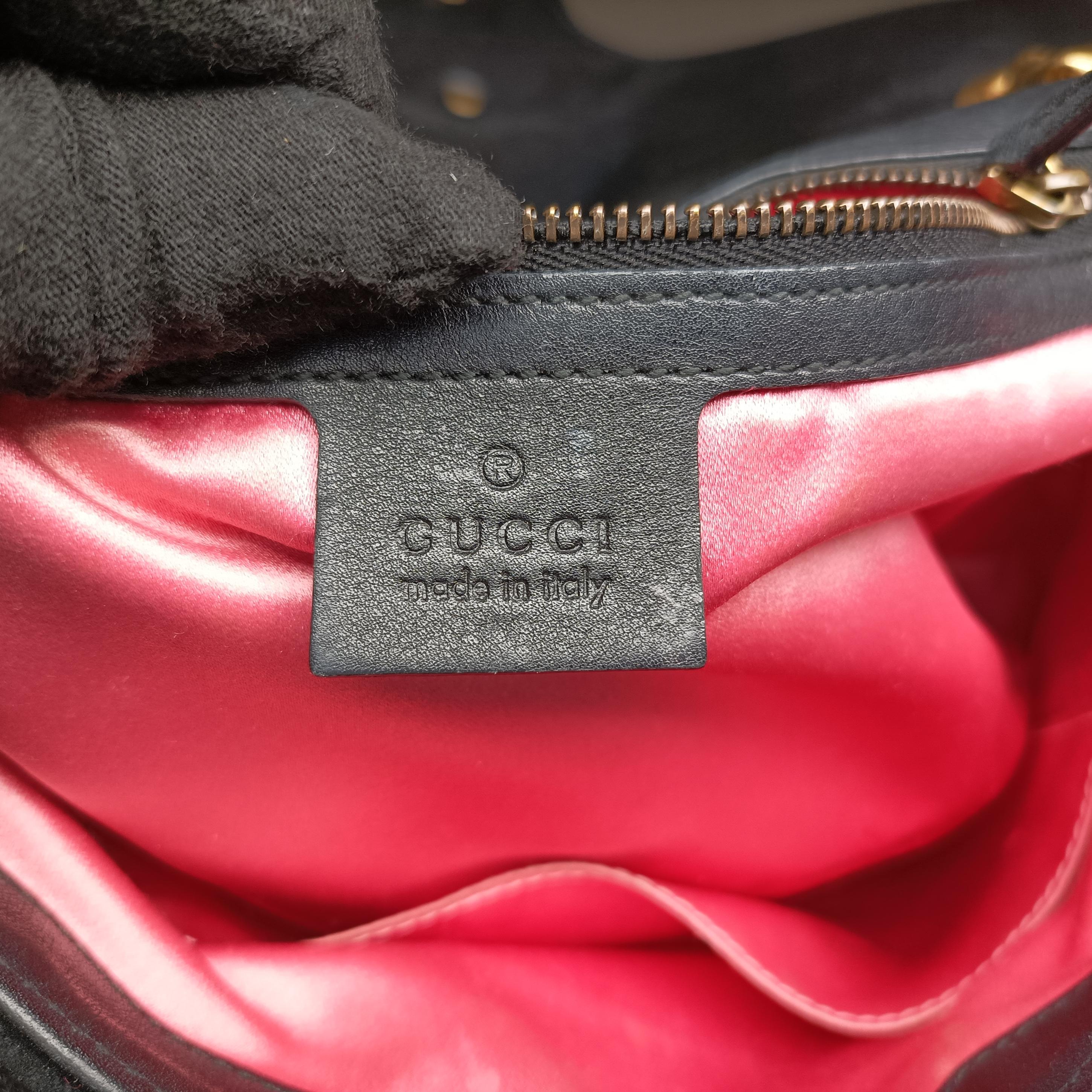Secondhand Gucci GG Marmont Black×Multicolour velour 443496 shoulderbag | stylenewstar
