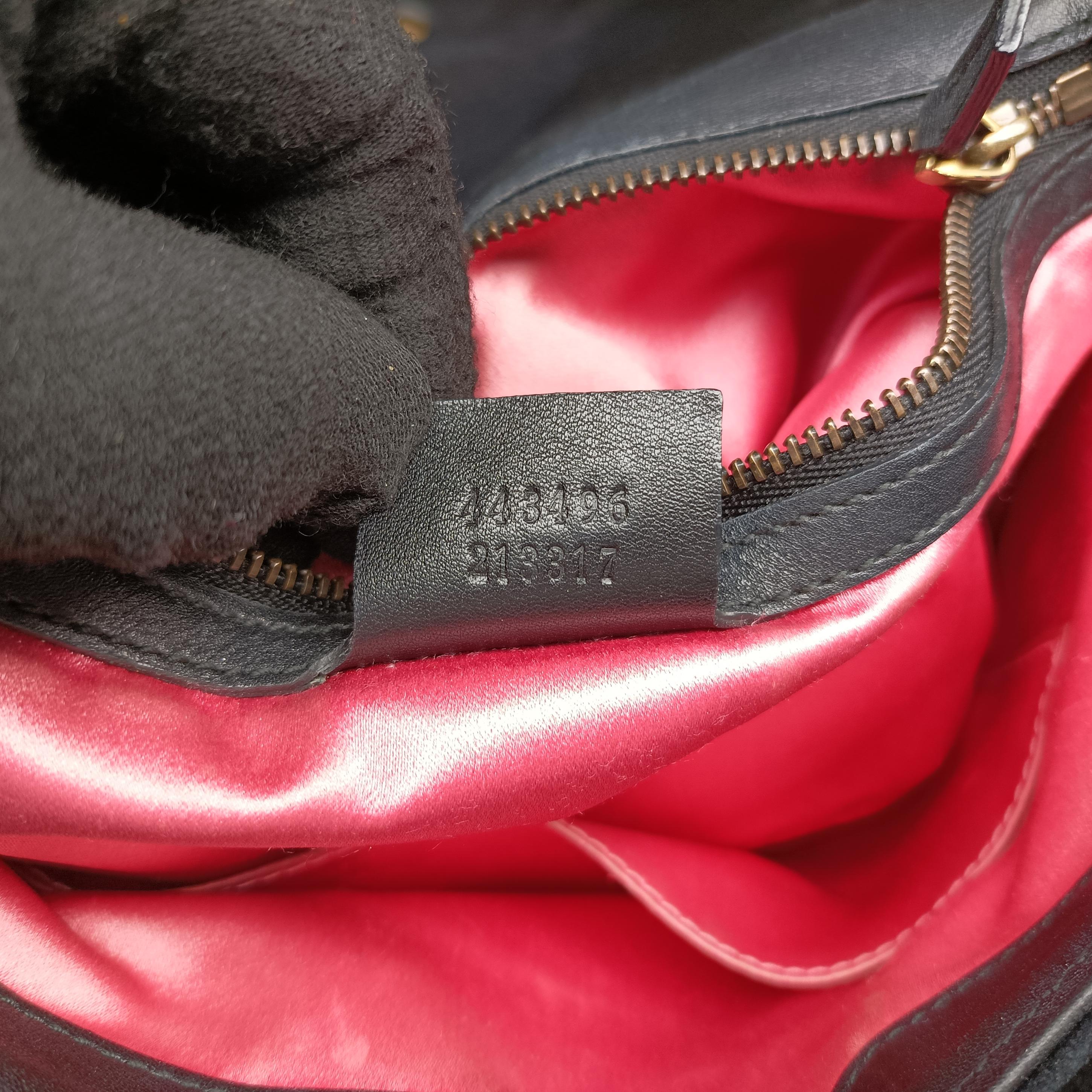 Secondhand Gucci GG Marmont Black×Multicolour velour 443496 shoulderbag | stylenewstar