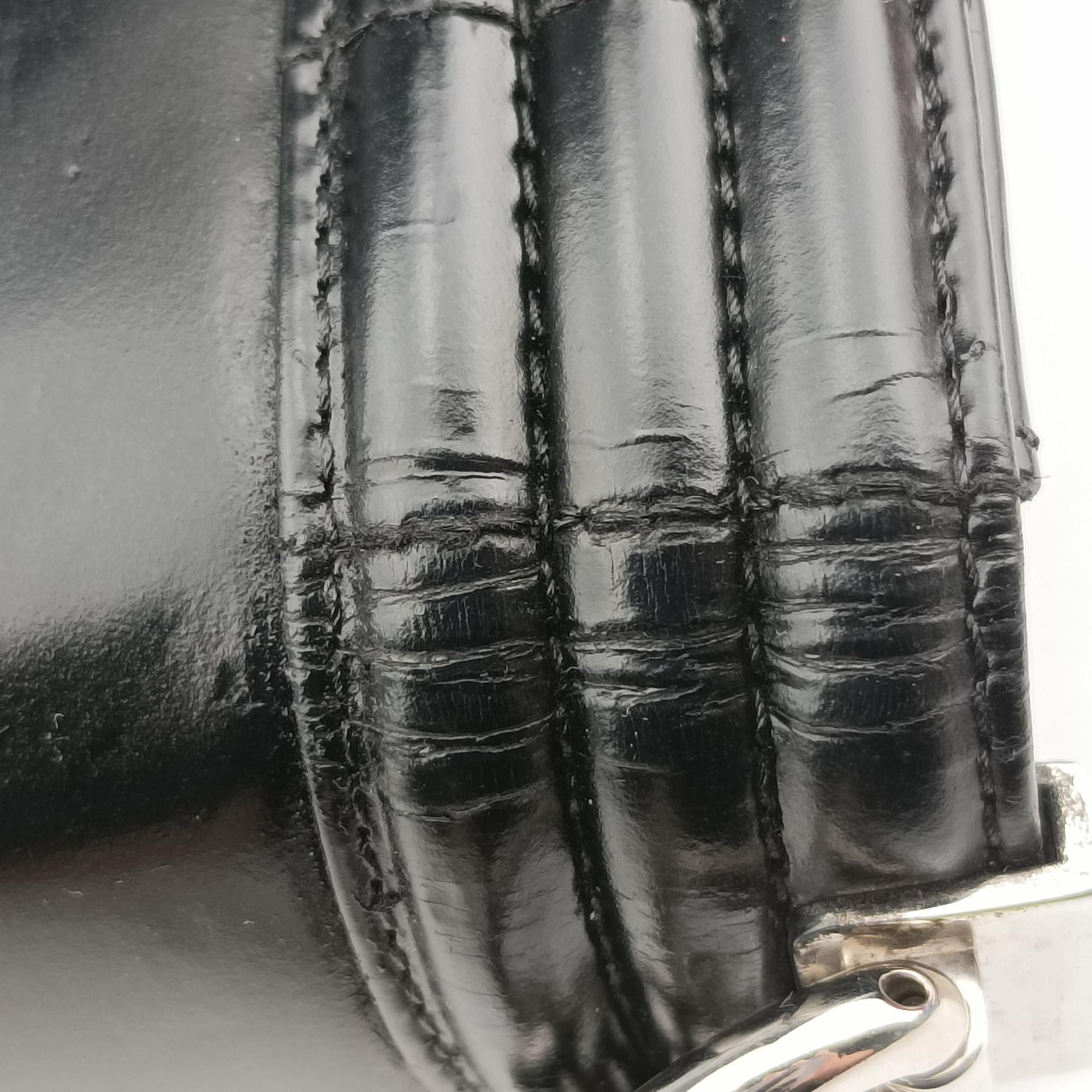 Vintage Chanel BOY CHANEL Black Patent A67021 shoulderbag | stylenewstar