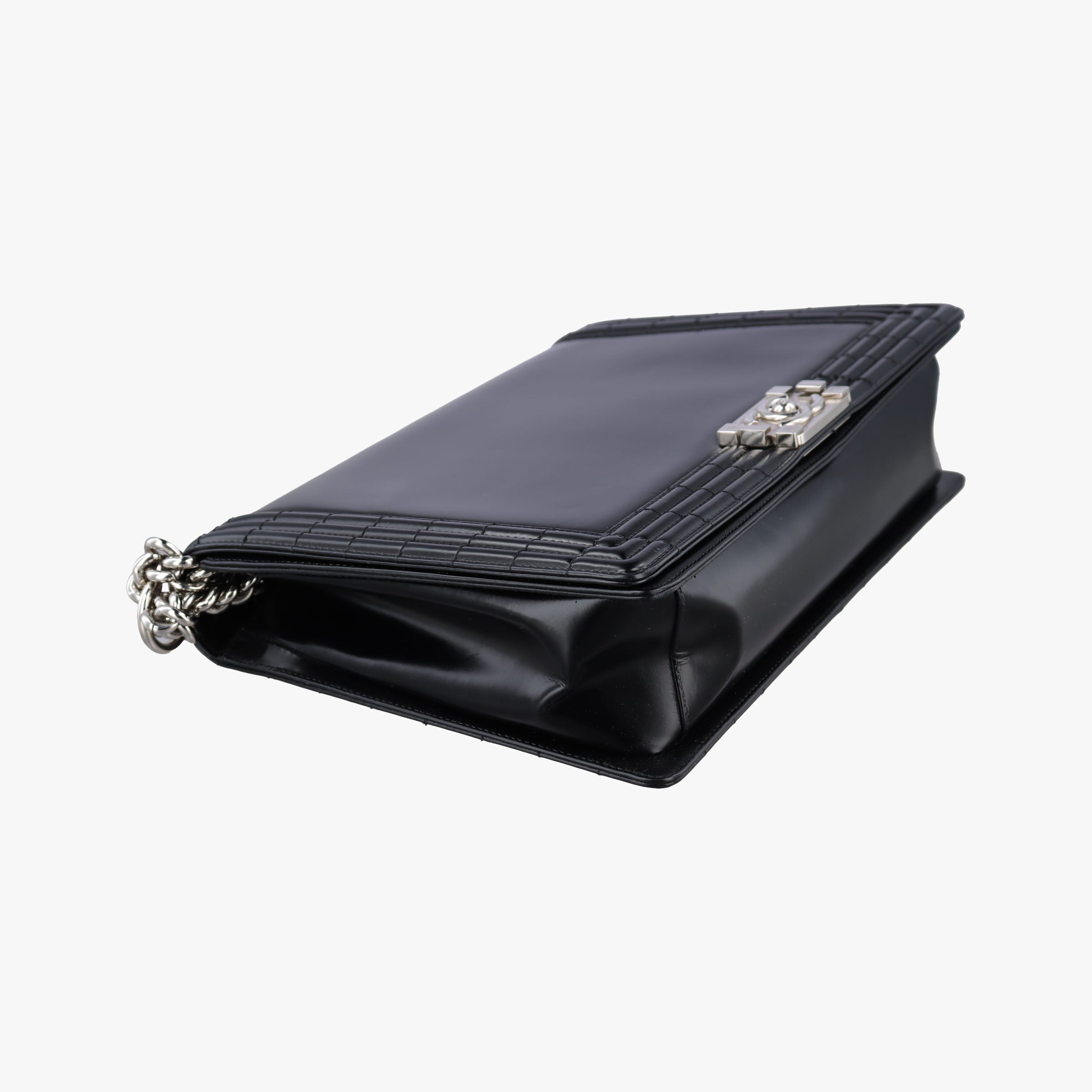 Vintage Chanel BOY CHANEL Black Patent A67021 shoulderbag | stylenewstar