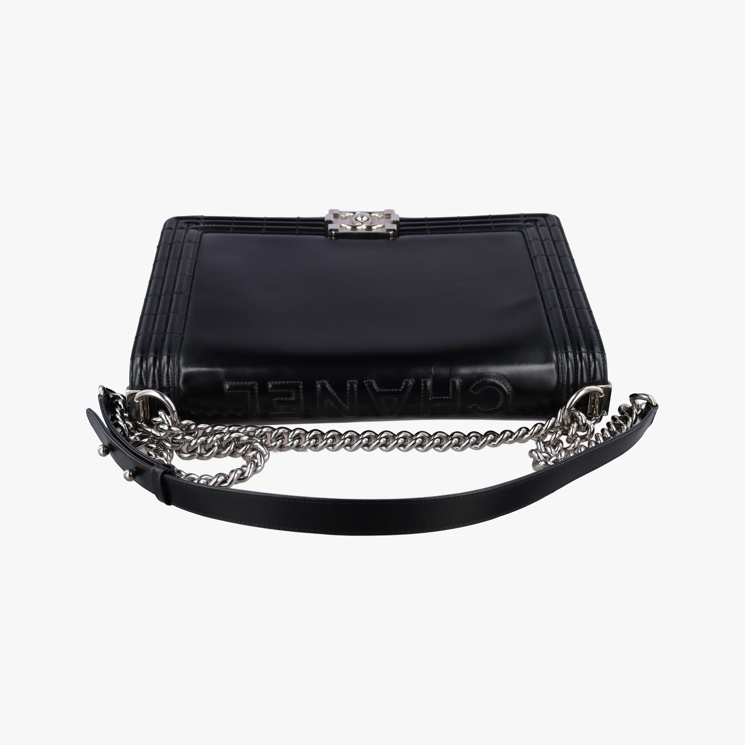 Vintage Chanel BOY CHANEL Black Patent A67021 shoulderbag | stylenewstar