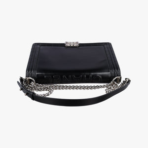 Vintage Chanel BOY CHANEL Black Patent A67021 shoulderbag | stylenewstar