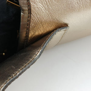 Pre-owned Gucci Tiger Head Gold x Brown Leather 001.41 shoulderbag | stylenewstar