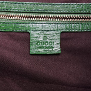 Pre-owned Gucci Horsebit Beige x Green x White canvas×leather 131026 shoulderbag | stylenewstar
