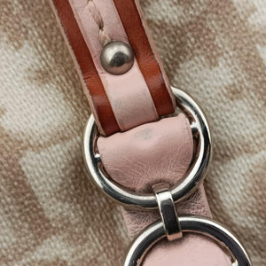 Pre-owned Christian Dior Romantique Trotter Beige x White x Pink PVC Coated Canvas x leather  shoulderbag | stylenewstar