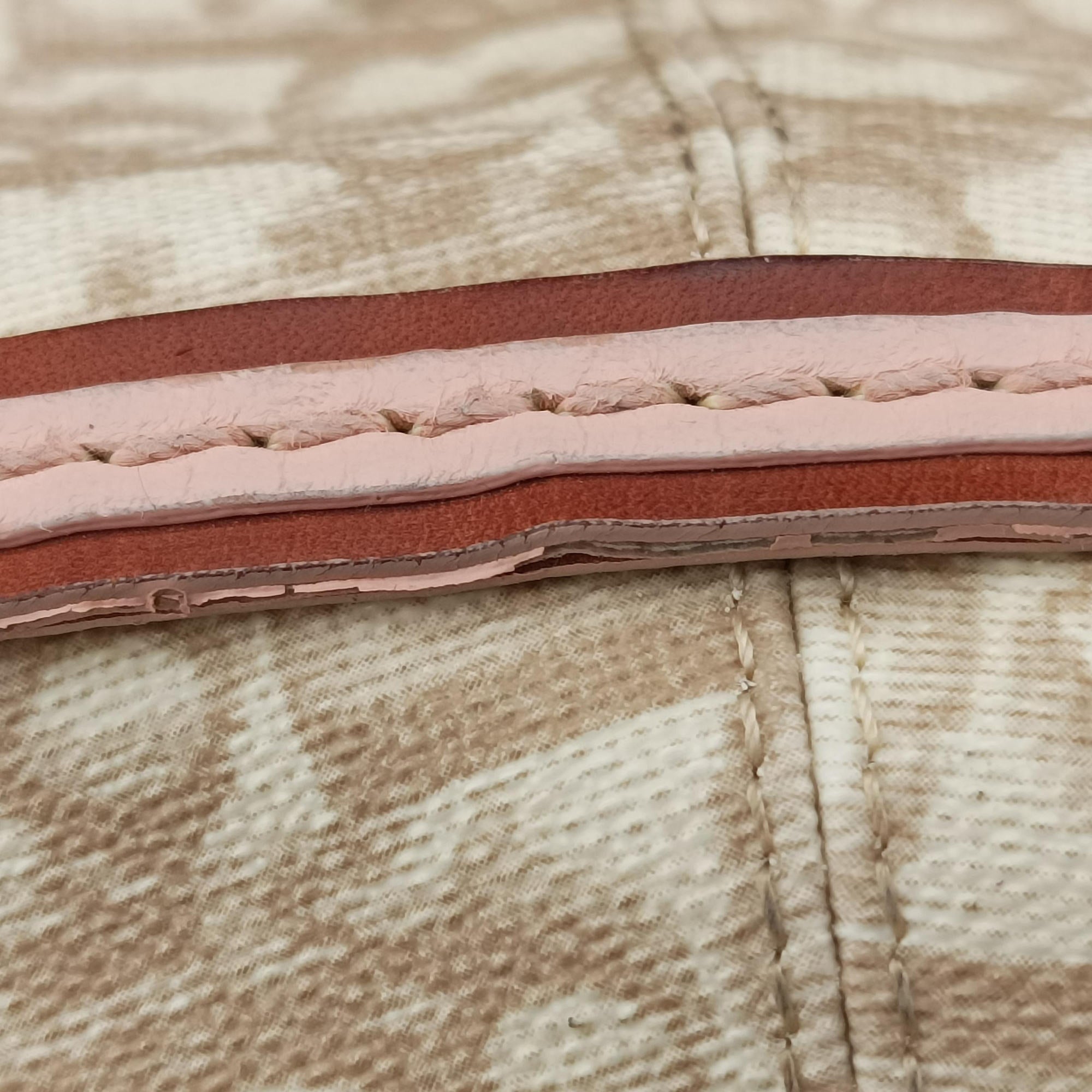 Pre-owned Christian Dior Romantique Trotter Beige x White x Pink PVC Coated Canvas x leather  shoulderbag | stylenewstar