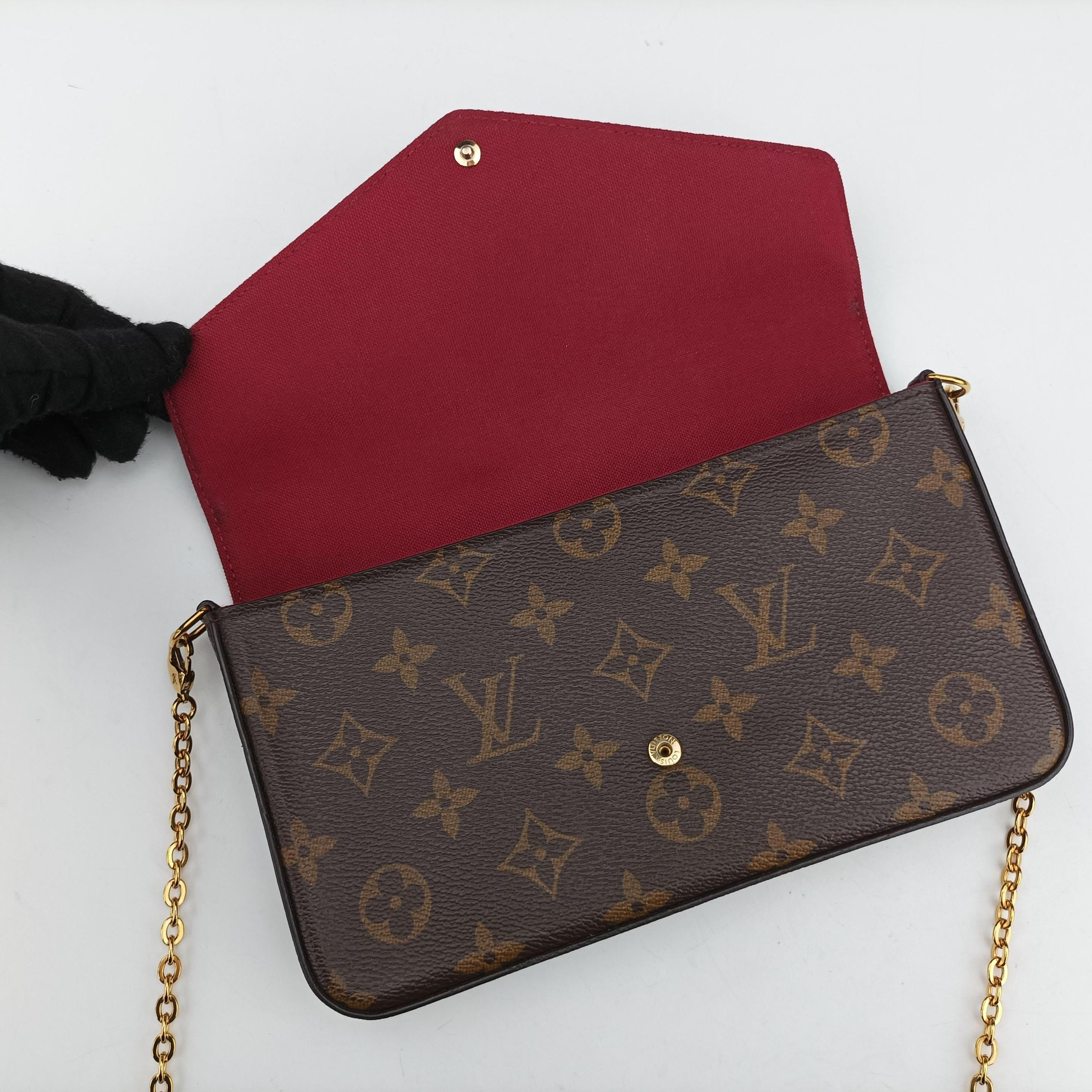 Pre-owned Louis Vuitton Pochette FeLICIE Brown Monogram Canvas M61276 shoulderbag | stylenewstar