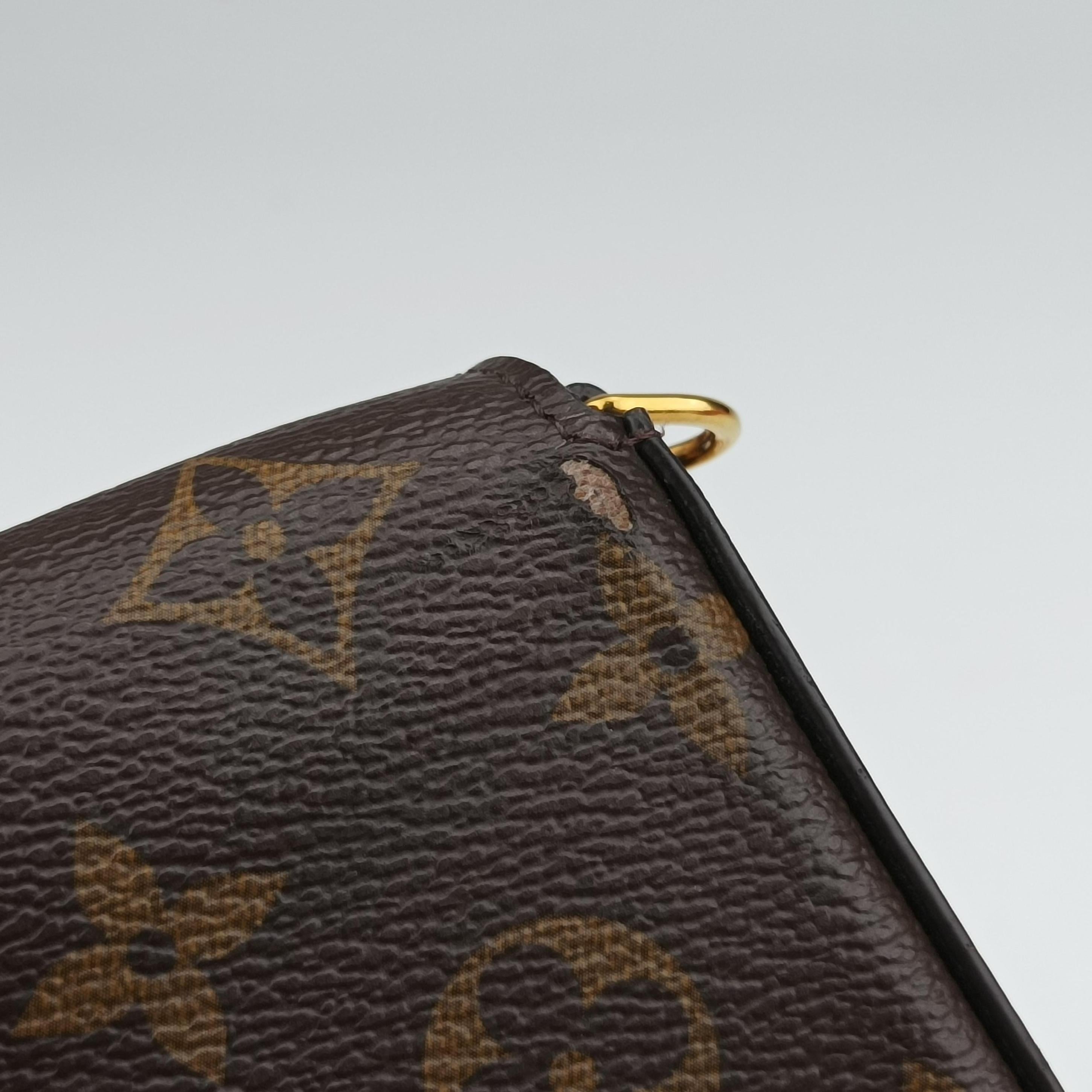 Pre-owned Louis Vuitton Pochette FeLICIE Brown Monogram Canvas M61276 shoulderbag | stylenewstar