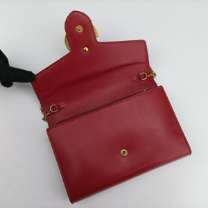 Pre-owned Gucci GG Marmont Red Leather 401232 shoulderbag | stylenewstar