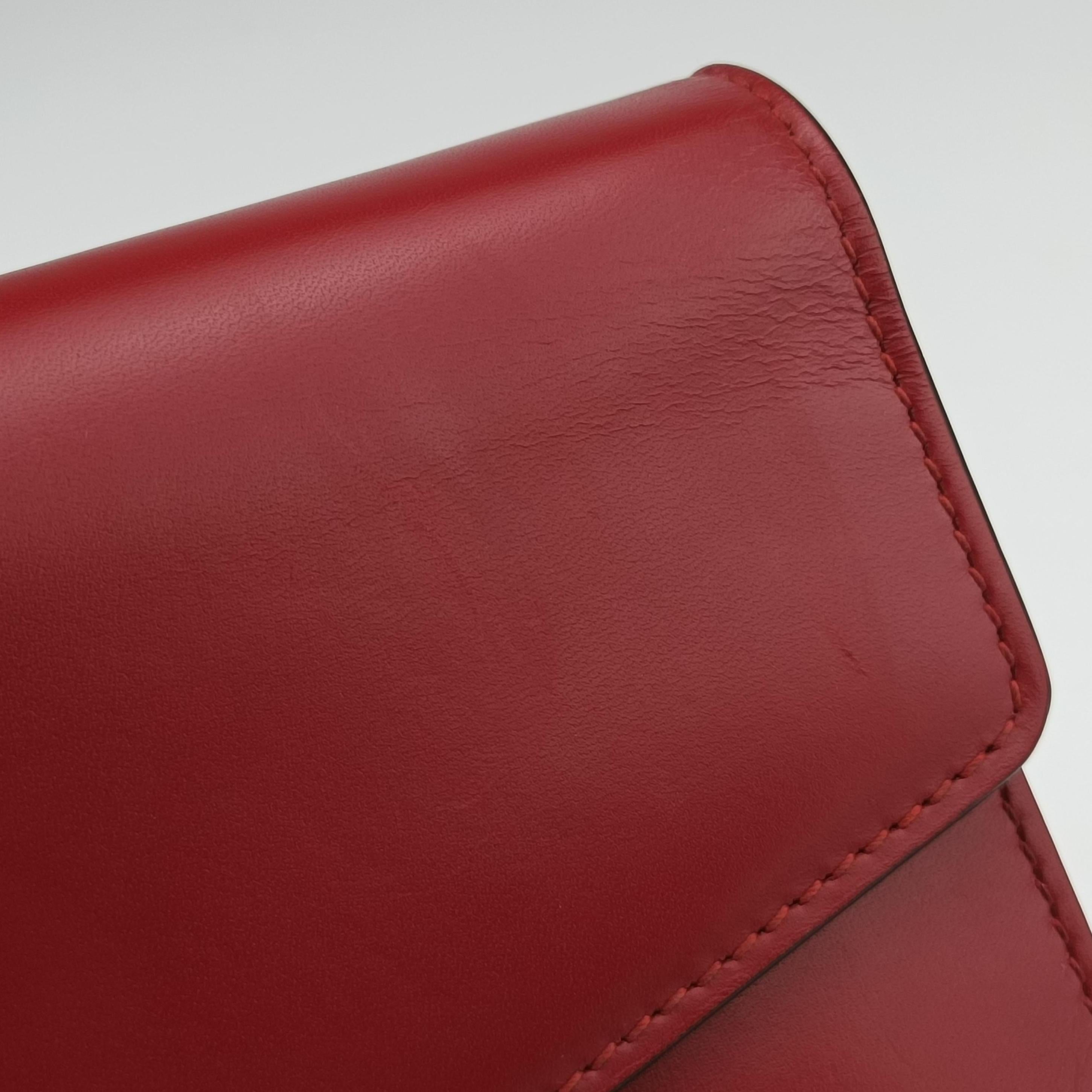 Pre-owned Gucci GG Marmont Red Leather 401232 shoulderbag | stylenewstar