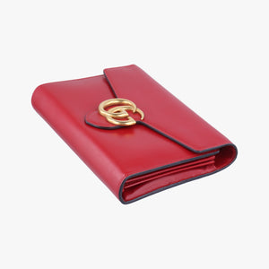 Pre-owned Gucci GG Marmont Red Leather 401232 shoulderbag | stylenewstar