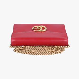 Pre-owned Gucci GG Marmont Red Leather 401232 shoulderbag | stylenewstar