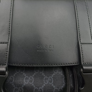 Pre-owned Gucci GG Supreme Black x Gray x Navy x Red PVC coated canvas×Leather 495563 backpack/rucksack | stylenewstar