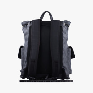 Pre-owned Gucci GG Supreme Black x Gray x Navy x Red PVC coated canvas×Leather 495563 backpack/rucksack | stylenewstar