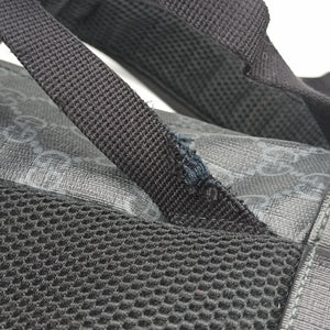 Pre-owned Gucci GG Supreme Black x Gray x Navy x Red PVC coated canvas×Leather 495563 backpack/rucksack | stylenewstar