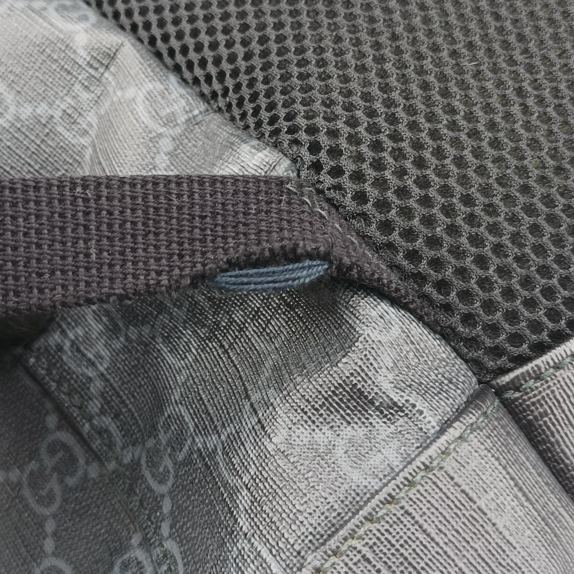 Pre-owned Gucci GG Supreme Black x Gray x Navy x Red PVC coated canvas×Leather 495563 backpack/rucksack | stylenewstar