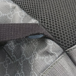 Pre-owned Gucci GG Supreme Black x Gray x Navy x Red PVC coated canvas×Leather 495563 backpack/rucksack | stylenewstar