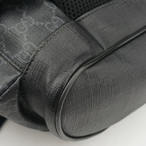 Pre-owned Gucci GG Supreme Black x Gray x Navy x Red PVC coated canvas×Leather 495563 backpack/rucksack | stylenewstar