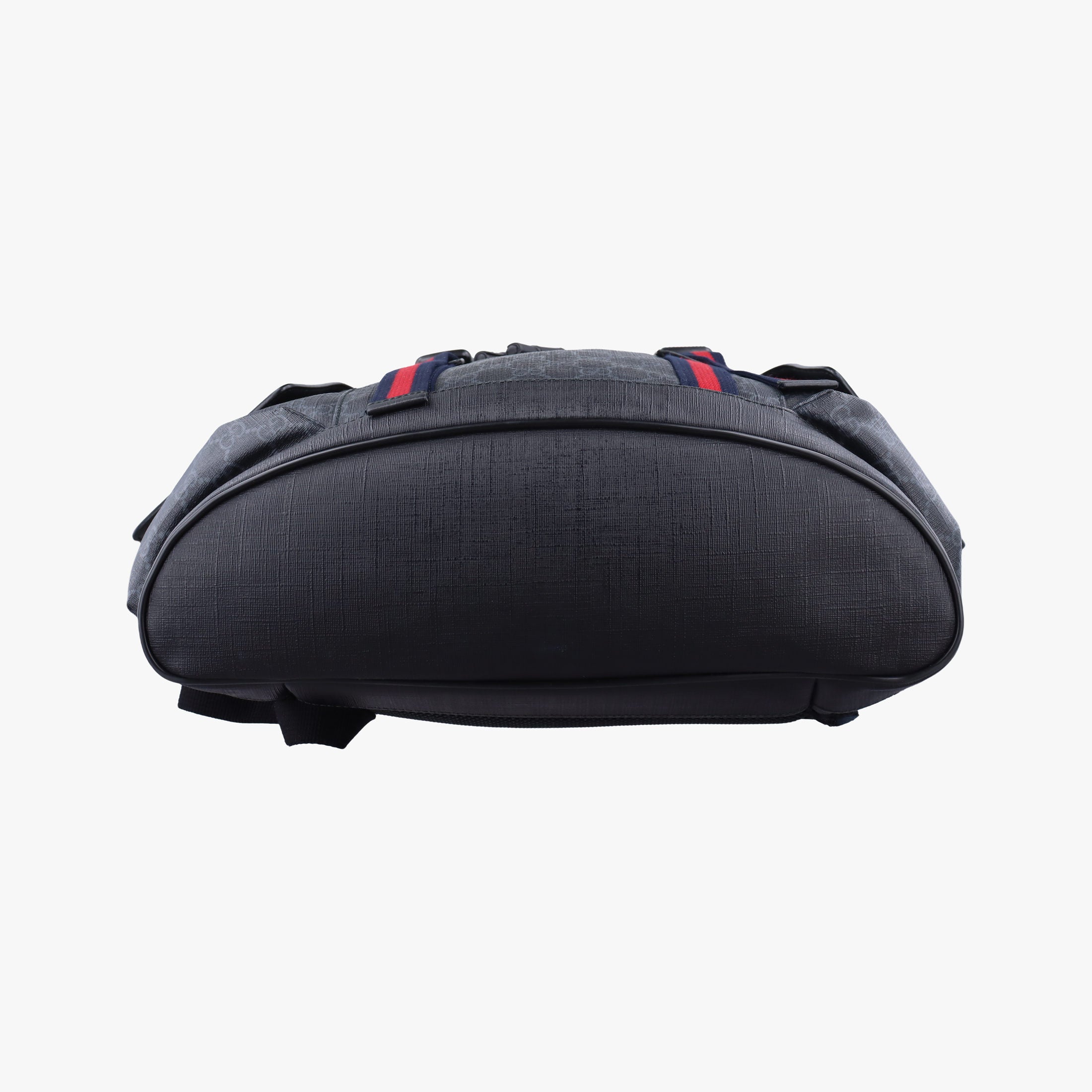 Pre-owned Gucci GG Supreme Black x Gray x Navy x Red PVC coated canvas×Leather 495563 backpack/rucksack | stylenewstar