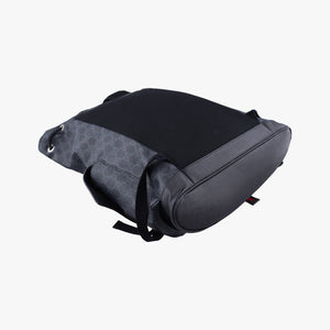 Pre-owned Gucci GG Supreme Black x Gray x Navy x Red PVC coated canvas×Leather 495563 backpack/rucksack | stylenewstar