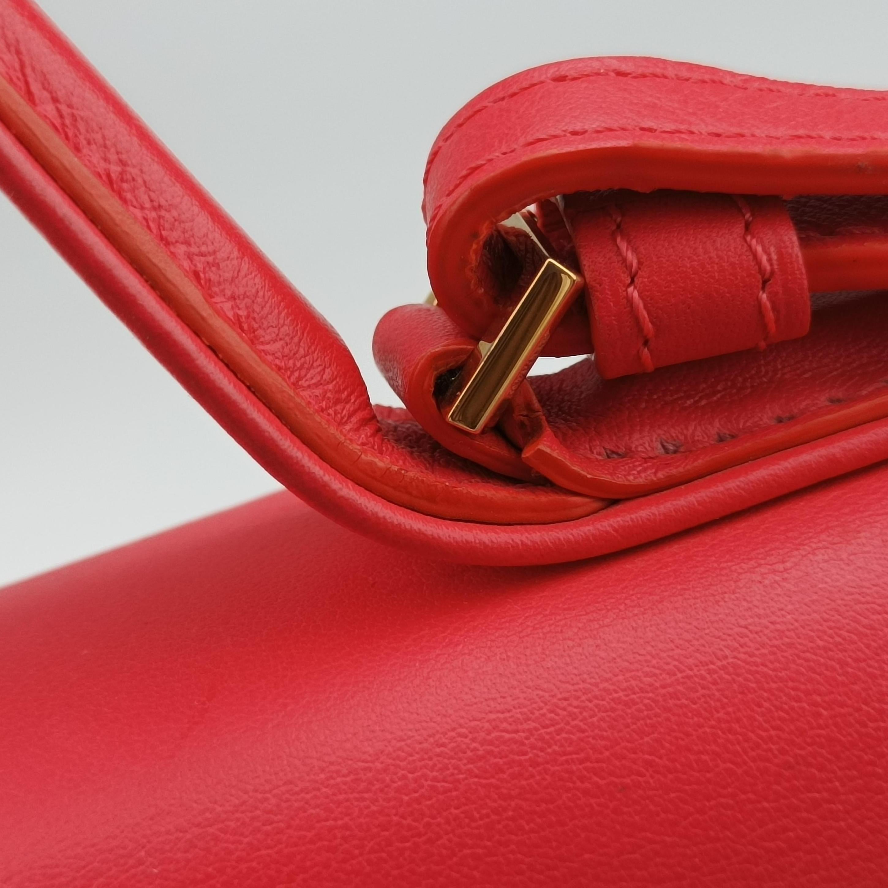 Pre-owned Delvaux Tan pete Orange Leather  shoulderbag | stylenewstar