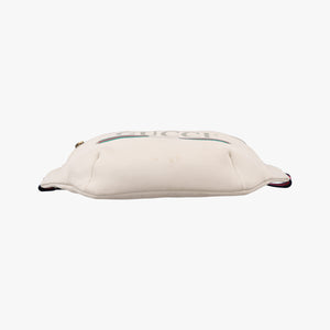 Pre-owned Gucci Gucci Print White Leather 530412 bum bag/waist bag | stylenewstar