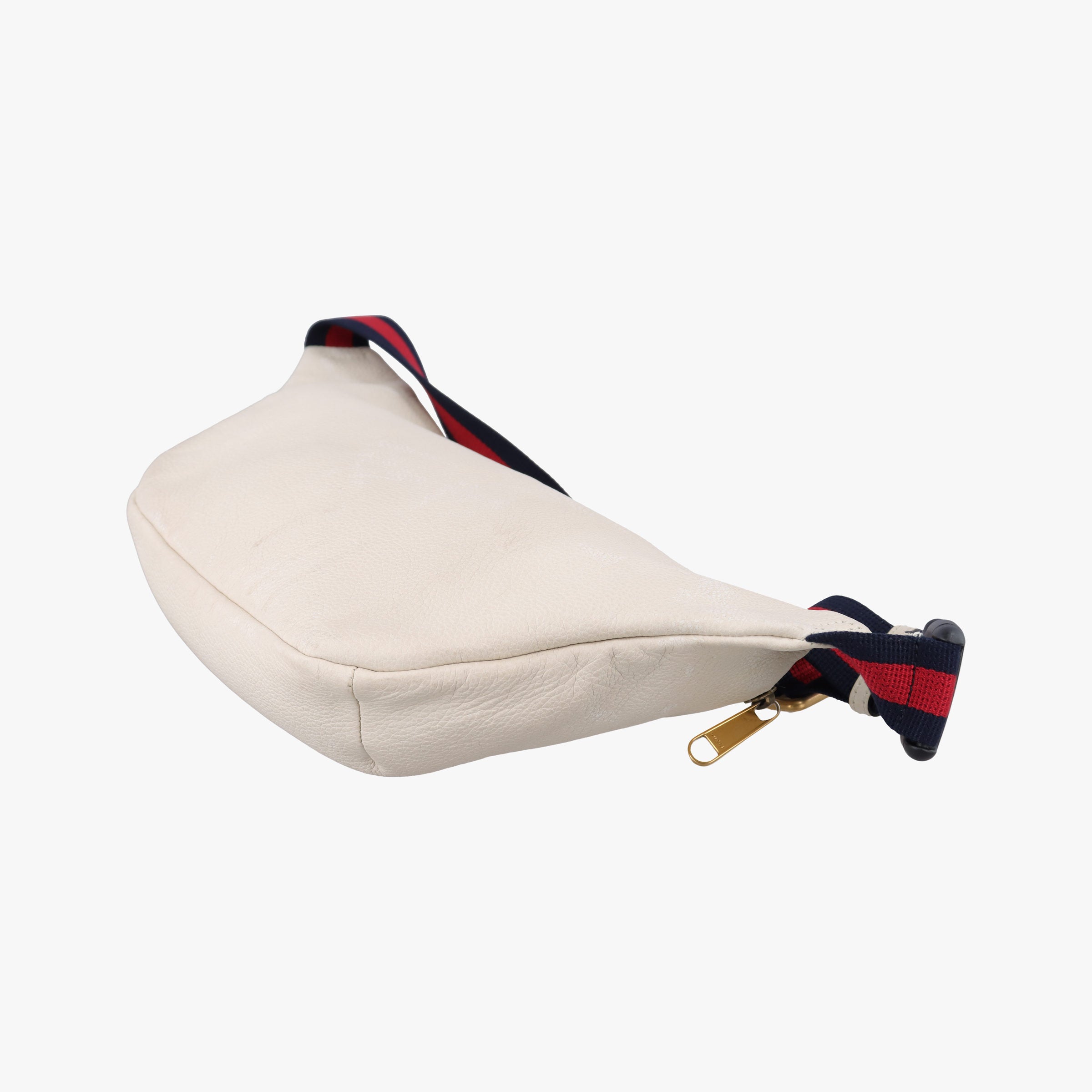 Pre-owned Gucci Gucci Print White Leather 530412 bum bag/waist bag | stylenewstar