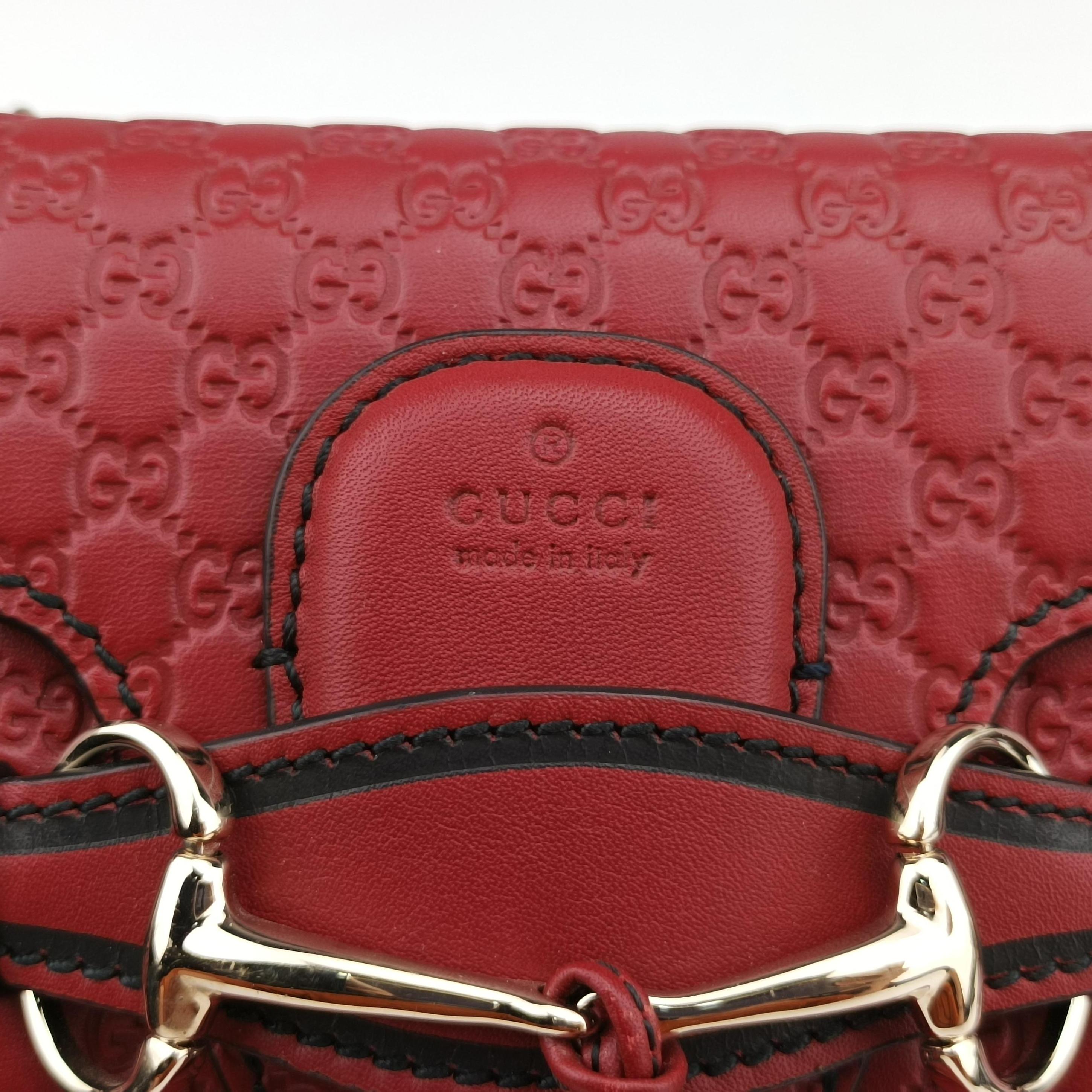 Secondhand Gucci Emily Red Leather 449636 shoulderbag | stylenewstar