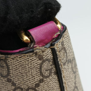 Pre-owned Gucci GG SUPREME Beige×Pink×Red PVC coated canvas×Leather 409534 shoulderbag | stylenewstar