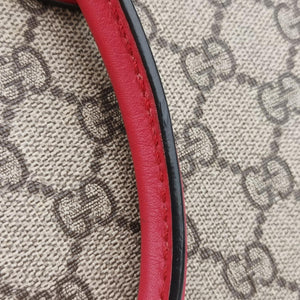 Pre-owned Gucci GG SUPREME Beige×Pink×Red PVC coated canvas×Leather 409534 shoulderbag | stylenewstar