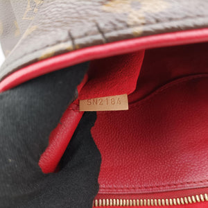 Pre-owned Louis Vuitton PALLAS Brown×CERISE Monogram Canvas×calf leather M41175 shoulderbag | stylenewstar