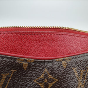 Pre-owned Louis Vuitton PALLAS Brown×CERISE Monogram Canvas×calf leather M41175 shoulderbag | stylenewstar