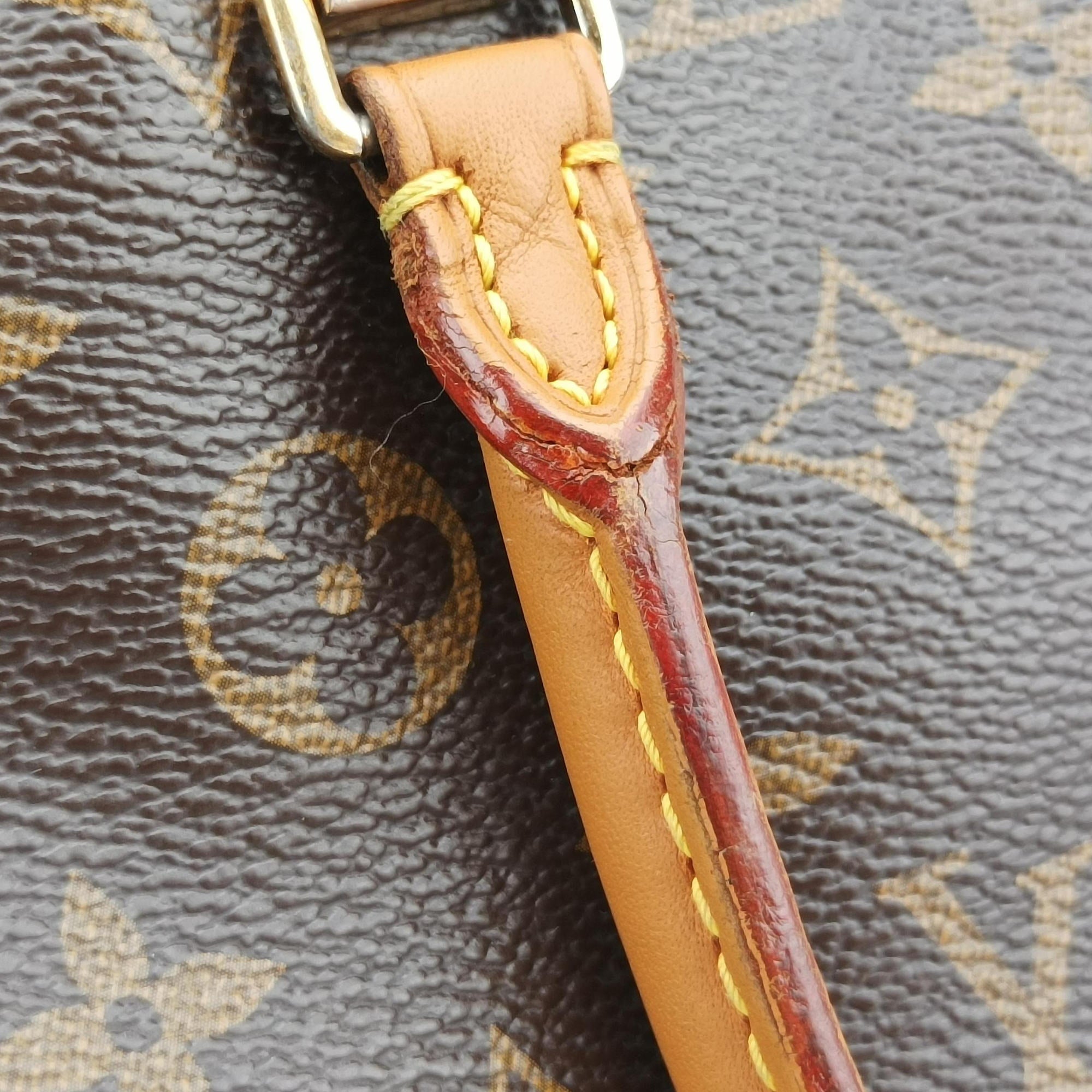 Pre-owned Louis Vuitton PALLAS Brown×CERISE Monogram Canvas×calf leather M41175 shoulderbag | stylenewstar