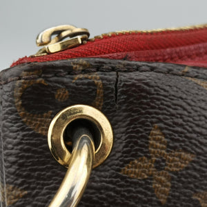 Pre-owned Louis Vuitton PALLAS Brown×CERISE Monogram Canvas×calf leather M41175 shoulderbag | stylenewstar