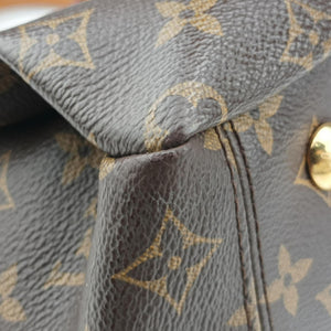 Pre-owned Louis Vuitton PALLAS Brown×CERISE Monogram Canvas×calf leather M41175 shoulderbag | stylenewstar