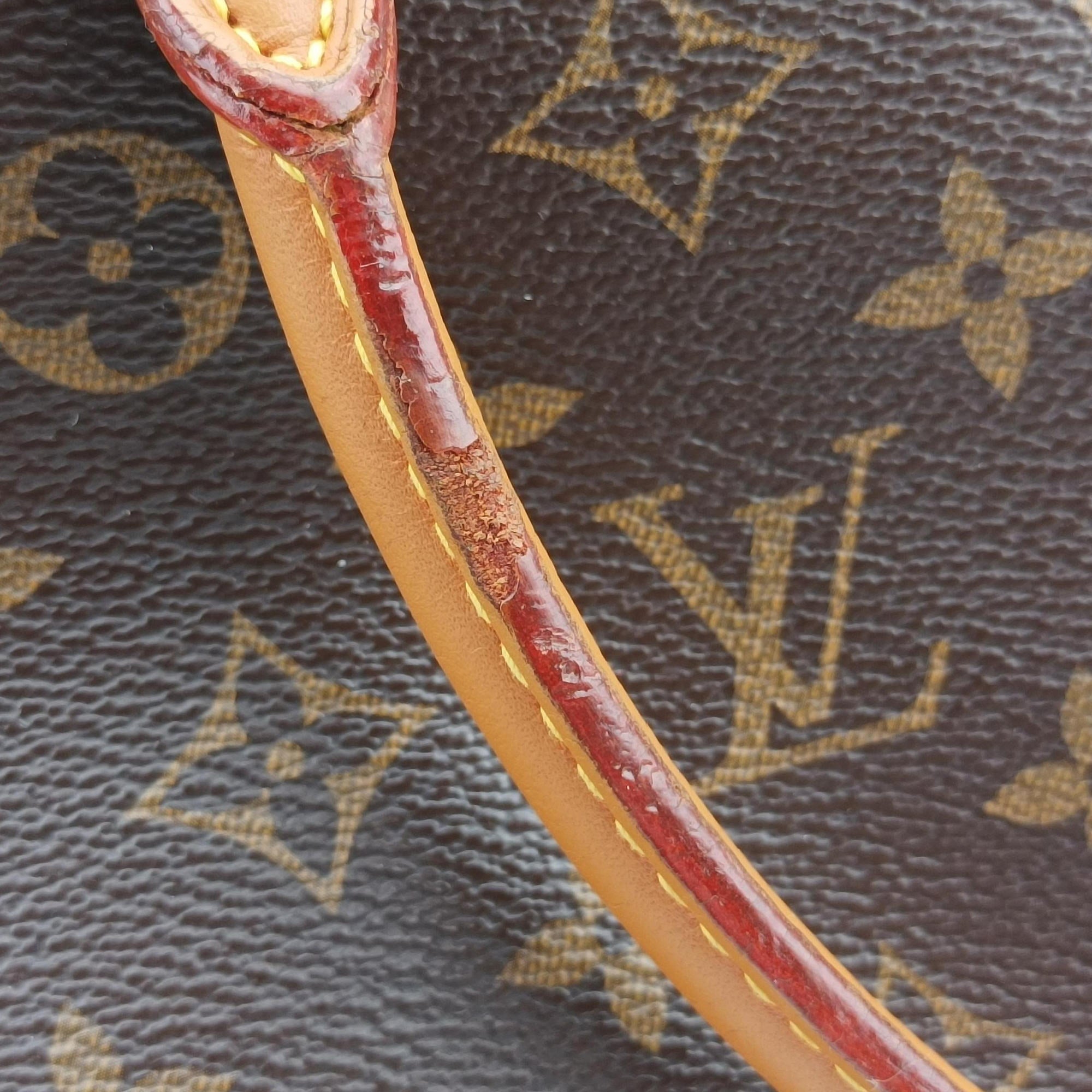 Pre-owned Louis Vuitton PALLAS Brown×CERISE Monogram Canvas×calf leather M41175 shoulderbag | stylenewstar